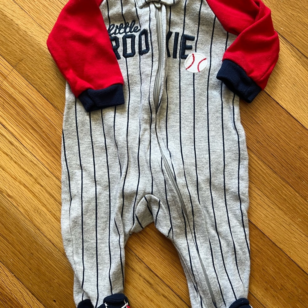 Little Rookie Kids One Piece - Red and Gray